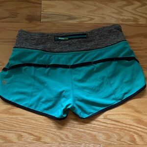 lululemon athletica Turquoise and Gray Women's Athletic Shorts